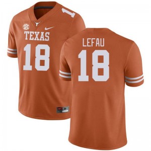 Men Liona Lefau Texas Orange Texas Longhorns #18 SEC Conference Replica Jersey 624433-737