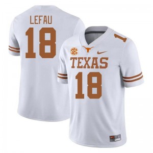 Men Liona Lefau White Texas Longhorns #18 SEC Conference 2025 Jersey 692175-914