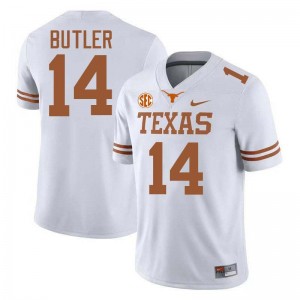 Men Aaron Butler White Texas Longhorns #14 Football Player Jersey 358913-155