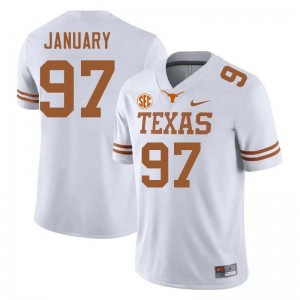 Men Alex January White Texas Longhorns #97 Football Embroidery Jersey 579635-553