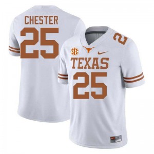 Men Caleb Chester White Texas Longhorns #25 Football Stitched Jersey 783438-496