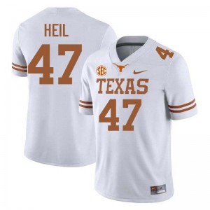 Men Gehrig Heil White Texas Longhorns #47 Football Limited Jersey 401091-313