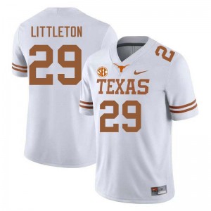 Men Graceson Littleton White Texas Longhorns #29 Football Replica Jersey 127508-197