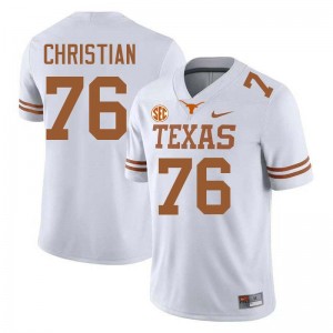 Men Jackson Christian White Texas Longhorns #76 Football Stitched Jersey 705988-865