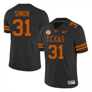 Men James Simon Black Texas Longhorns #31 Football Stitched Jersey 386690-157
