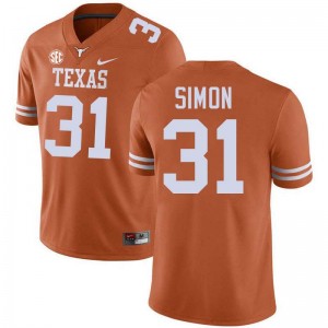 Men James Simon Texas Orange Texas Longhorns #31 Football Embroidery Jersey 413810-330