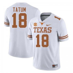 Men Joe Tatum White Texas Longhorns #18 Football Embroidery Jersey 795354-666