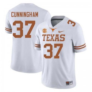 Men Jonathan Cunningham White Texas Longhorns #37 Football Replica Jersey 994139-225