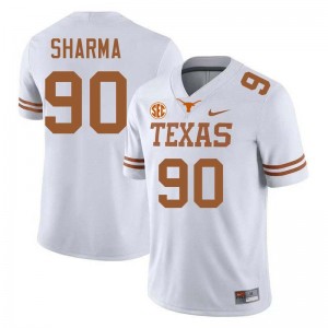 Men Josiah Sharma White Texas Longhorns #90 Football High School Jersey 363874-360