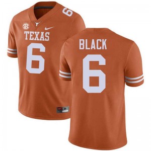 Men Kobe Black Texas Orange Texas Longhorns #6 Football Replica Jersey 600381-608