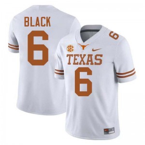 Men Kobe Black White Texas Longhorns #6 Football High School Jersey 183602-940