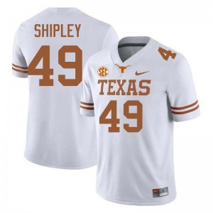 Men Mason Shipley White Texas Longhorns #49 Football Replica Jersey 709414-138