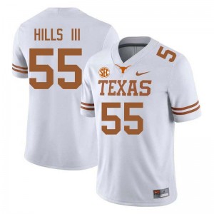 Men Melvin Hills III White Texas Longhorns #55 Football Embroidery Jersey 217355-204