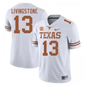 Men Parker Livingstone White Texas Longhorns #13 Football Limited Jersey 915949-578