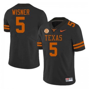 Men Quintrevion Wisner Black Texas Longhorns #5 Football Alumni Jersey 792762-199