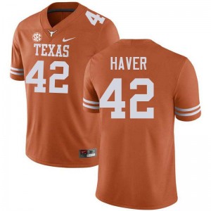 Men Tate Haver Texas Orange Texas Longhorns #42 Football Player Jersey 214350-743