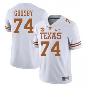 Men Trevor Goosby White Texas Longhorns #74 Football Replica Jersey 470728-378