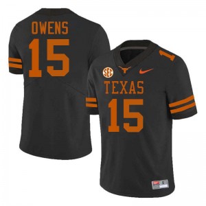 Men Trey Owens Black Texas Longhorns #15 Football Stitched Jersey 365832-312