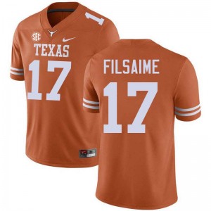 Men Xavier Filsaime Texas Orange Texas Longhorns #17 Football 2025-26 Jersey 241472-937