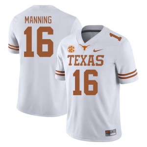 Men Arch Manning White Texas Longhorns #16 SEC Conference Player Jersey 649697-216