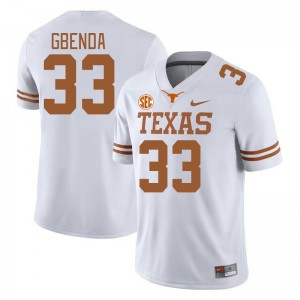 Men David Gbenda White Texas Longhorns #33 SEC Conference Replica Jersey 631333-990