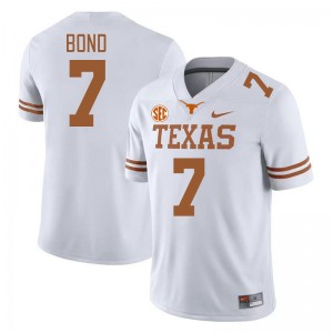 Men Isaiah Bond White Texas Longhorns #7 SEC Conference Stitched Jersey 779958-496