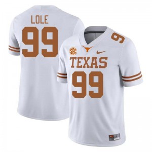 Men Jermayne Lole White Texas Longhorns #99 SEC Conference Replica Jersey 917394-453