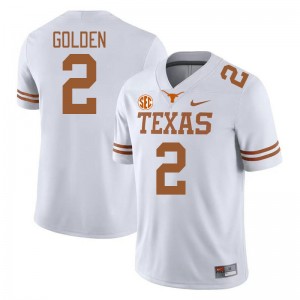 Men Matthew Golden White Texas Longhorns #2 SEC Conference High School Jersey 894057-874
