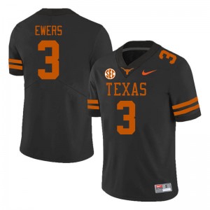 Men Quinn Ewers Black Texas Longhorns #3 SEC Conference Player Jersey 658802-556