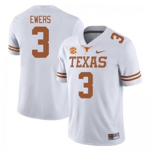 Men Quinn Ewers White Texas Longhorns #3 SEC Conference 2025-26 Jersey 722486-822
