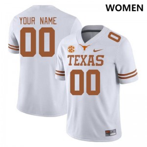 Women Custom White Texas Longhorns #00 SEC Conference Player Jersey 948944-523