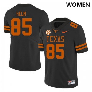 Women Gunnar Helm Black Texas Longhorns #85 SEC Conference University Jersey 688804-721