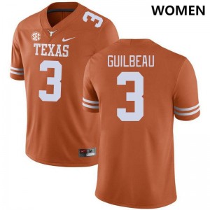 Women Jaylon Guilbeau Texas Orange Texas Longhorns #3 SEC Conference Official Jersey 626239-987