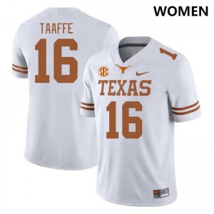 Women Michael Taaffe White Texas Longhorns #16 SEC Conference Official Jersey 395159-554