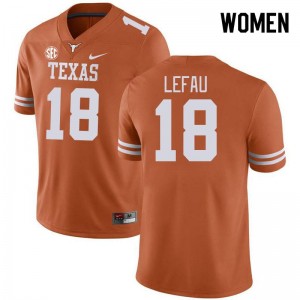 Women Liona Lefau Texas Orange Texas Longhorns #18 SEC Conference Replica Jersey 617900-663