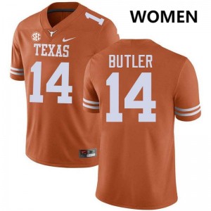 Women's Aaron Butler Texas Orange Texas Longhorns #14 Football Official Jersey 454676-477