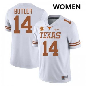 Women's Aaron Butler White Texas Longhorns #14 Football Game Jersey 876823-501