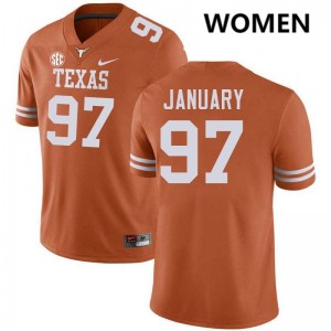 Women's Alex January Texas Orange Texas Longhorns #97 Football Game Jersey 748844-883