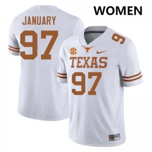 Women's Alex January White Texas Longhorns #97 Football Limited Jersey 326433-643