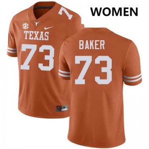 Women's Brandon Baker Texas Orange Texas Longhorns #73 Football Game Jersey 403126-523