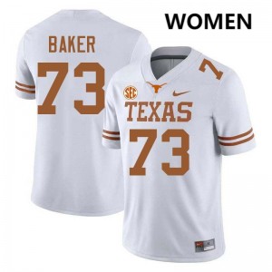 Women's Brandon Baker White Texas Longhorns #73 Football NCAA Jersey 115264-489