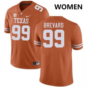 Women's Cole Brevard Texas Orange Texas Longhorns #99 Football Official Jersey 253676-735