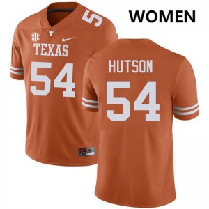 Women's Cole Hutson Texas Orange Texas Longhorns #54 Football Game Jersey 553871-772