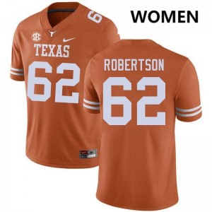Women's Connor Robertson Texas Orange Texas Longhorns #62 Football Alumni Jersey 824985-363