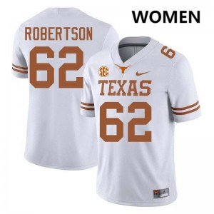 Women's Connor Robertson White Texas Longhorns #62 Football Game Jersey 424182-803