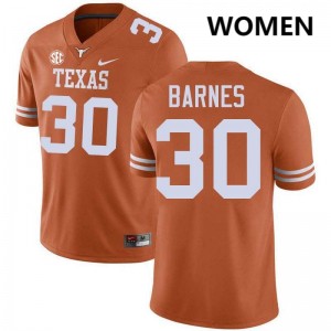 Women's Elijah Barnes Texas Orange Texas Longhorns #30 Football 2025 Jersey 455462-630