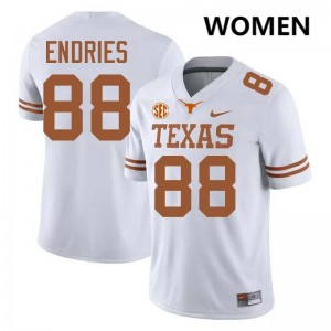 Women's Jack Endries White Texas Longhorns #88 Football University Jersey 104892-516