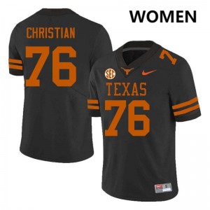 Women's Jackson Christian Black Texas Longhorns #76 Football Alumni Jersey 839715-512