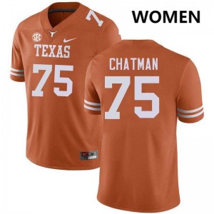 Women's Jaydon Chatman Texas Orange Texas Longhorns #75 Football NCAA Jersey 694197-142