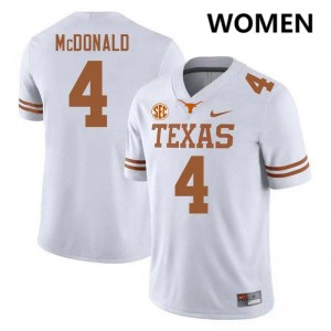 Women's Jelani McDonald White Texas Longhorns #4 Football High School Jersey 384383-297
